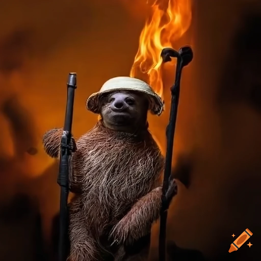 digital art of a dapper sloth with a panama hat