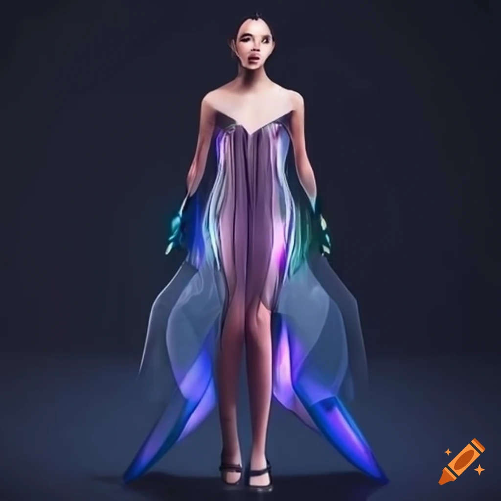 Futuristic dress design with unique elements on Craiyon