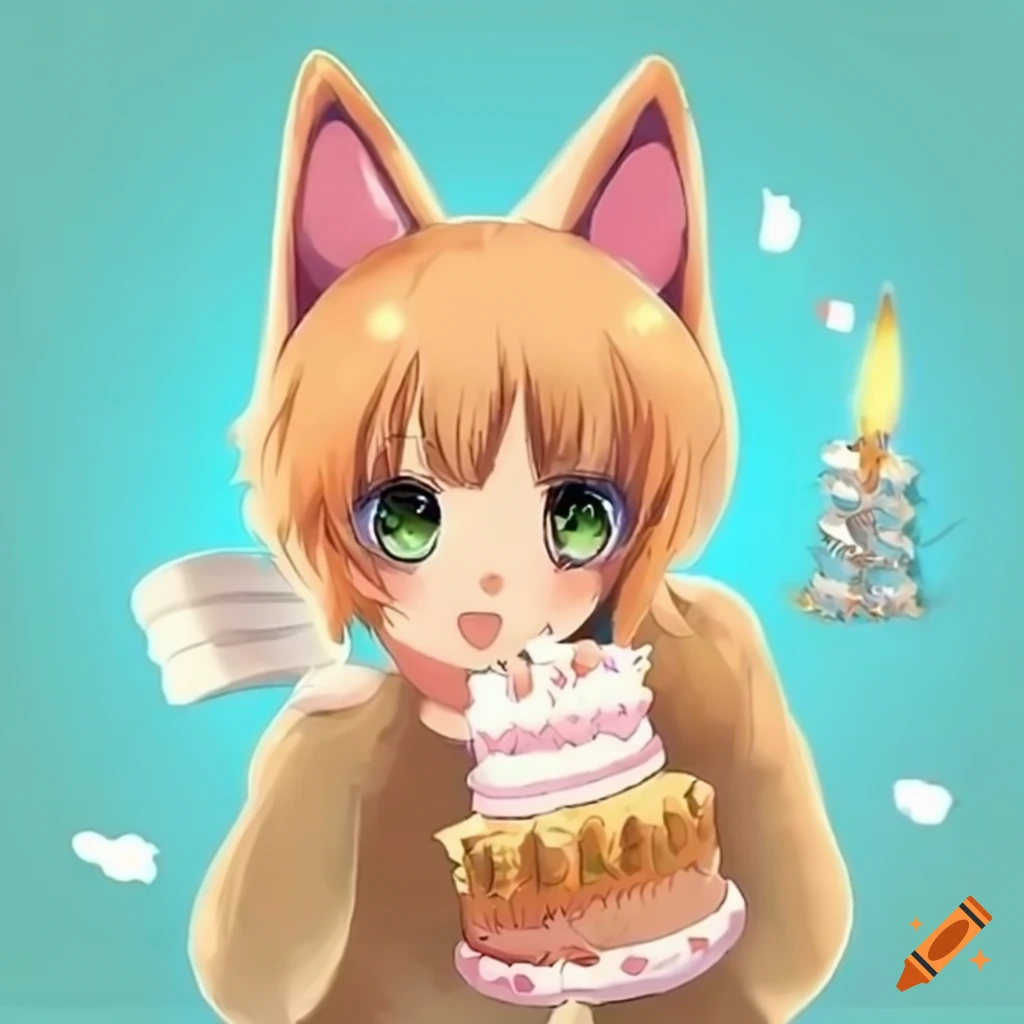 Cute Birthday Cake Fantasy Dragon Anime Girl