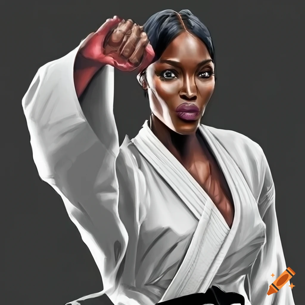 comic book-style artwork of a woman doing karate