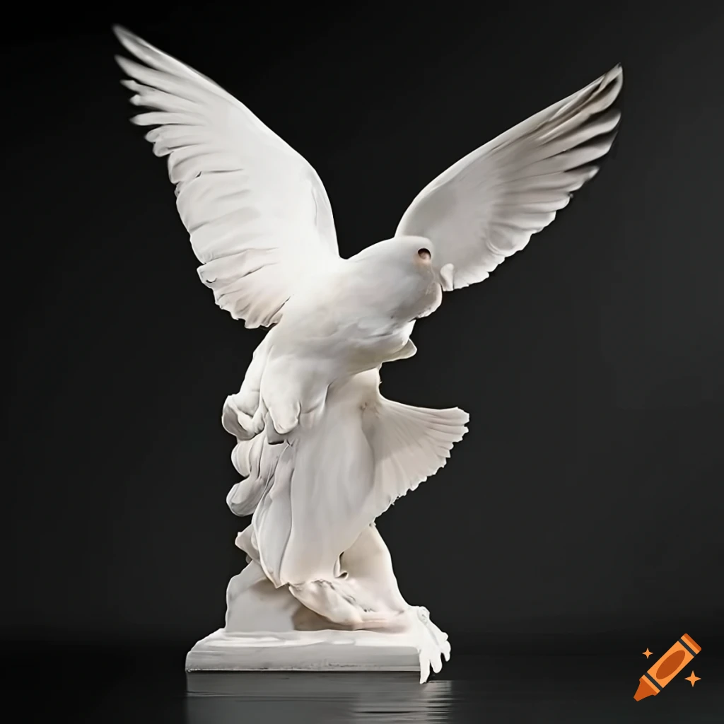 Sculpture of a white dove by antonio canova on Craiyon