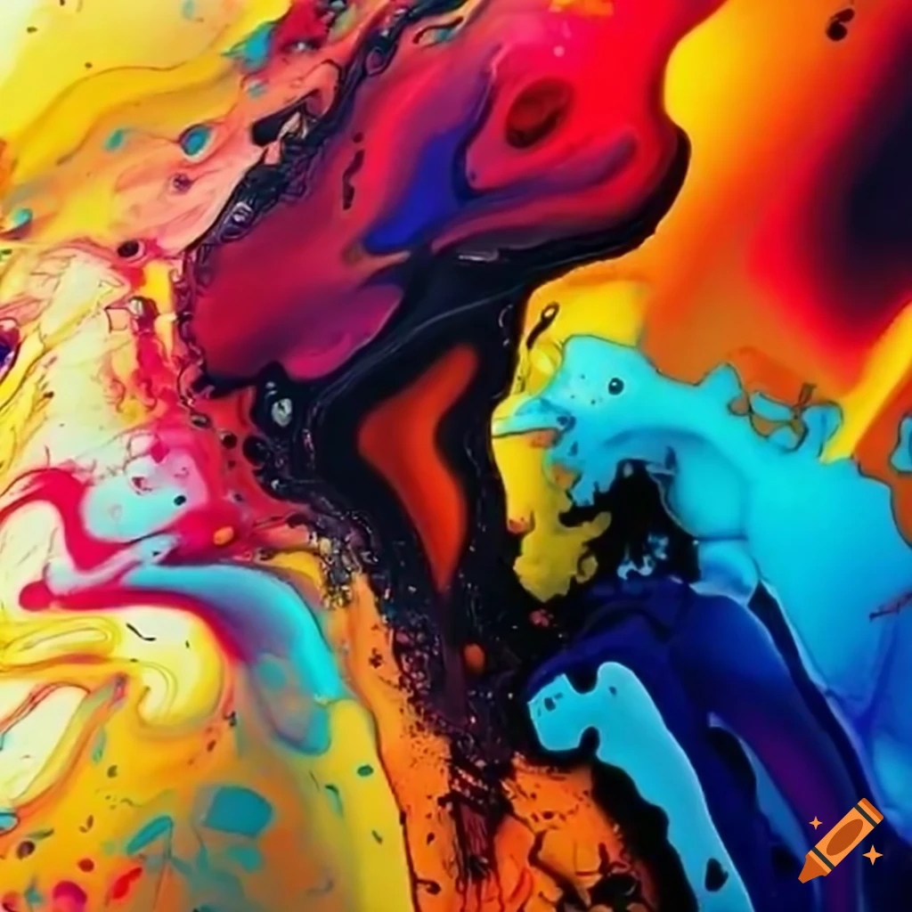 vibrant and dynamic ink splatter art