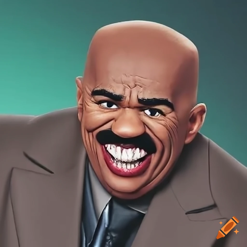 Steve harvey laughing on television on Craiyon