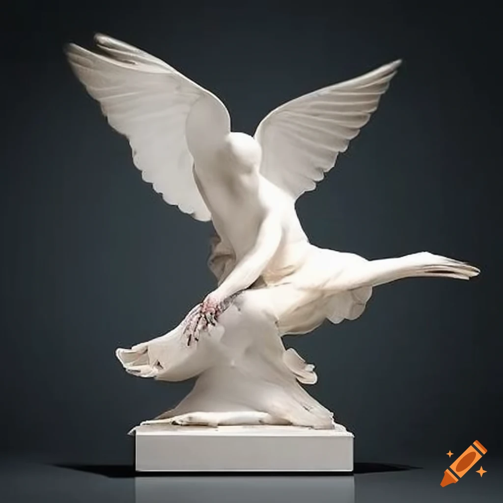 Antonio canova's sculpture of a white dove on Craiyon
