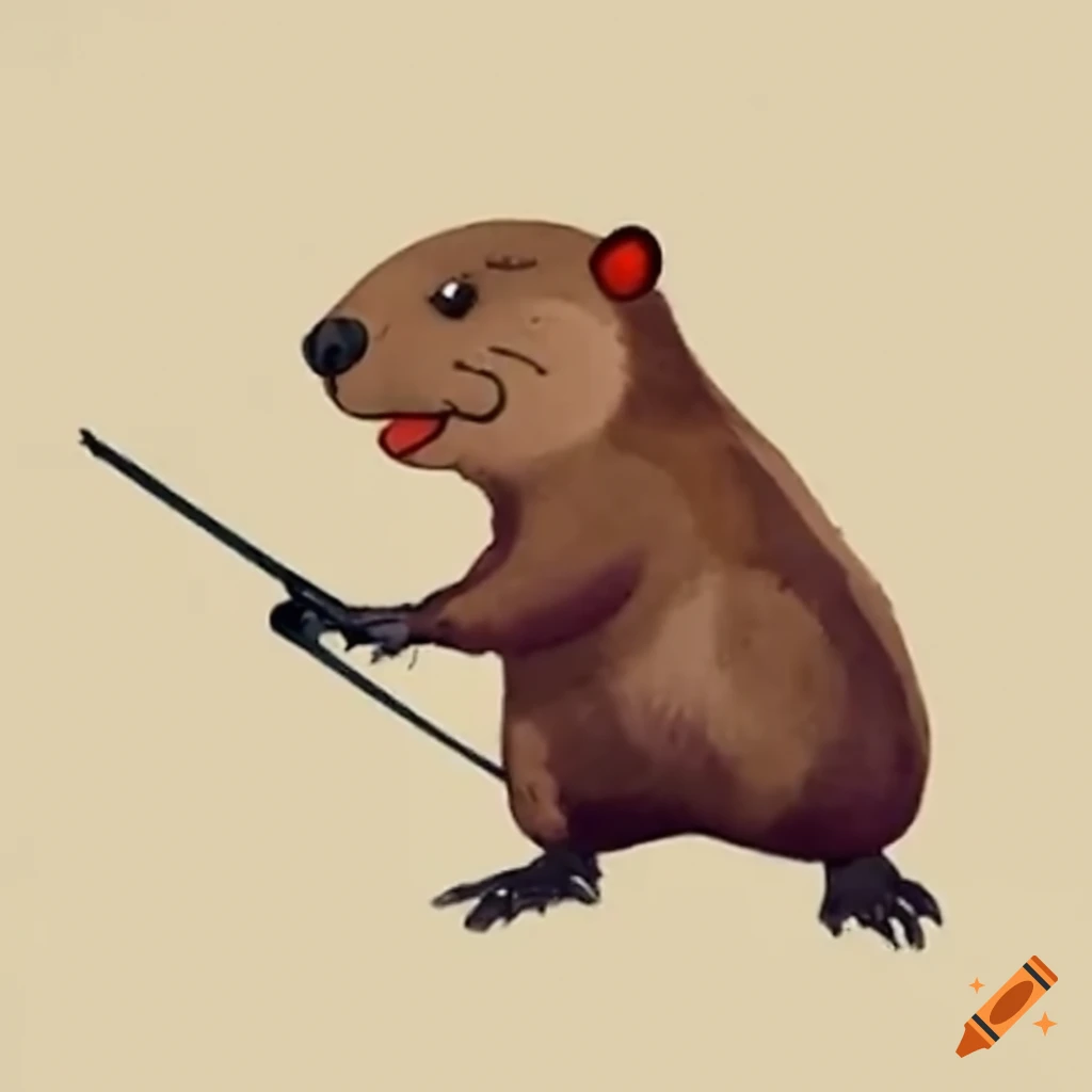 image of a beaver fencing