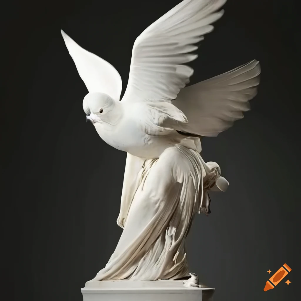 Sculpture of a white dove by antonio canova