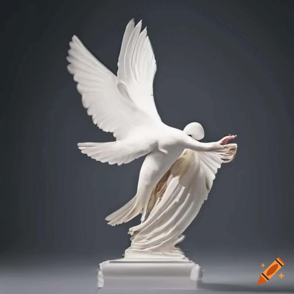 Sculpture of a white dove by antonio canova on Craiyon