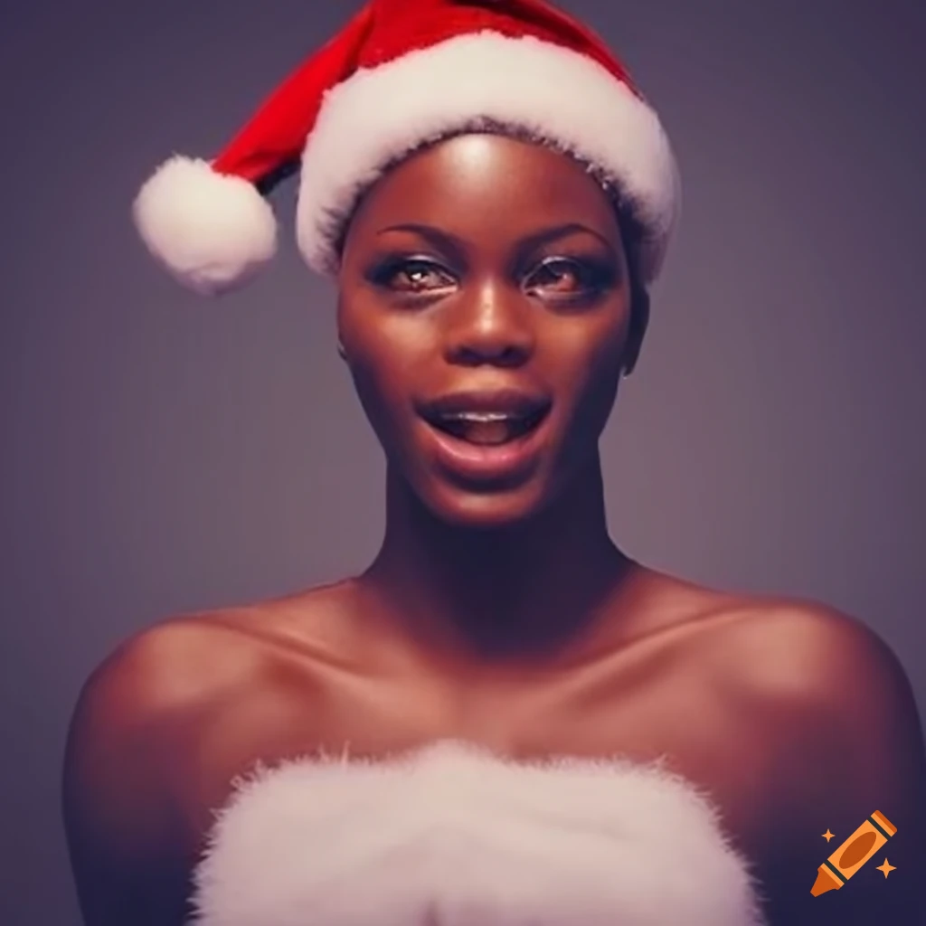 Afrocentric african american santa with vibrant christmas outfit on Craiyon