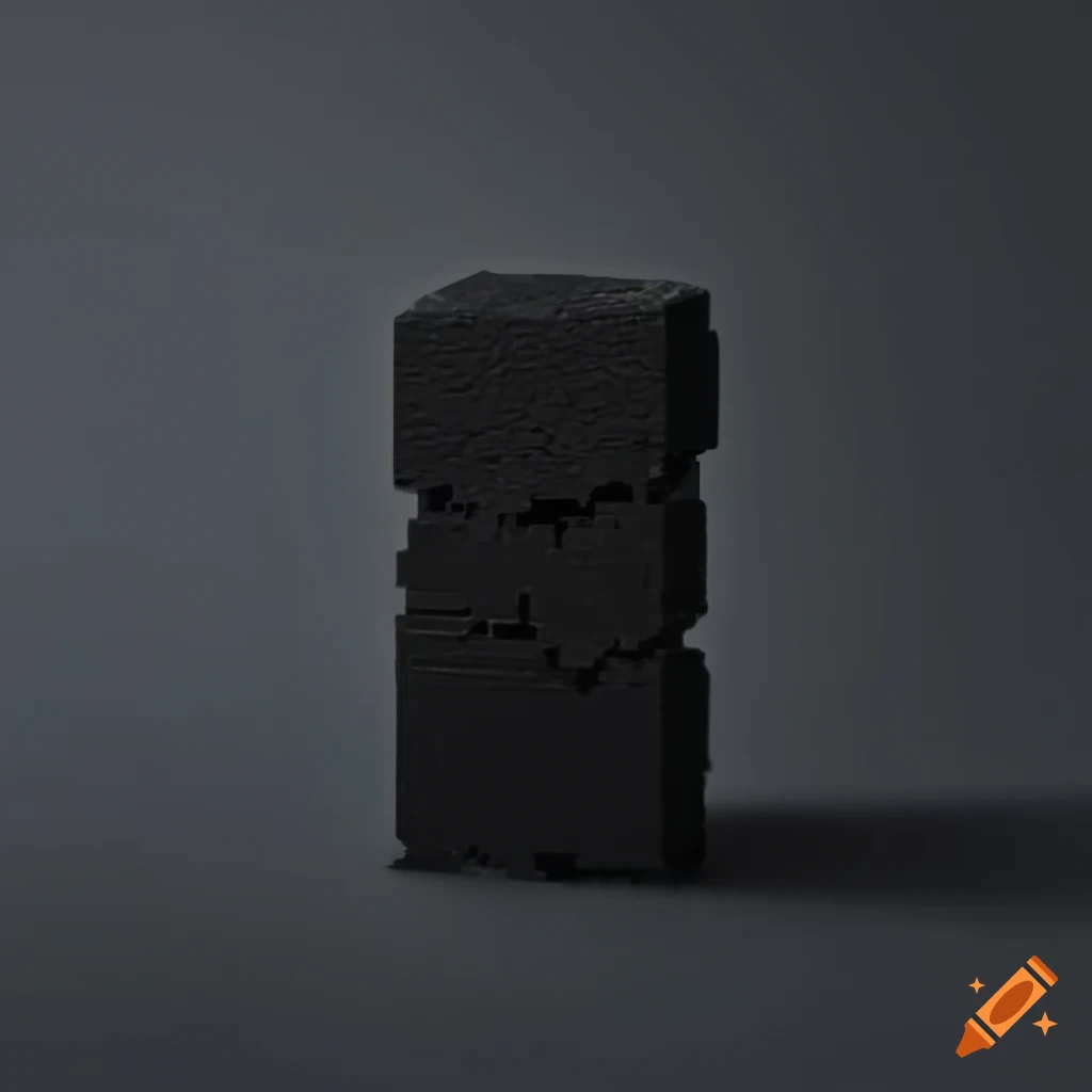 Abstract black destructing block