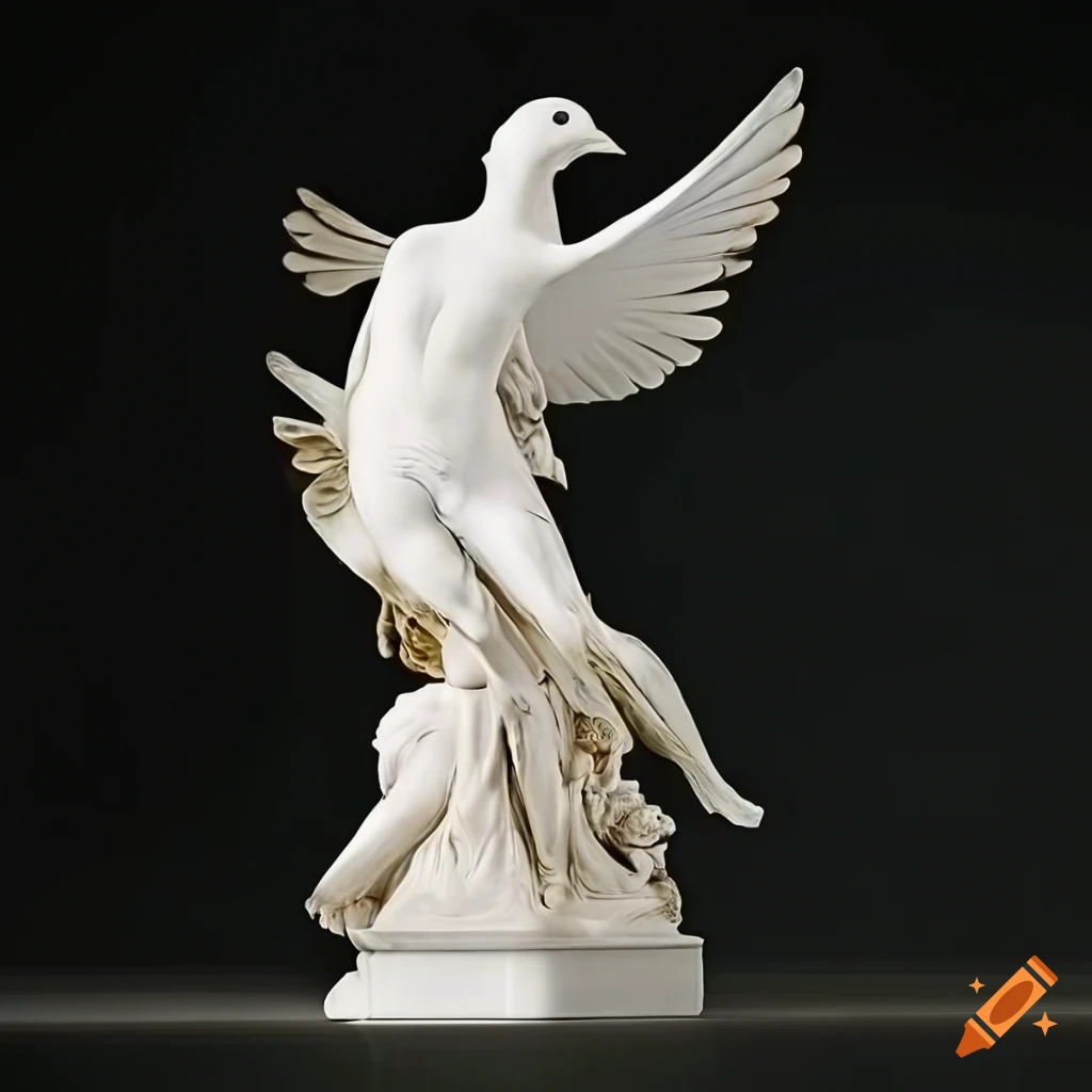 Sculpture of a white dove by antonio canova on Craiyon