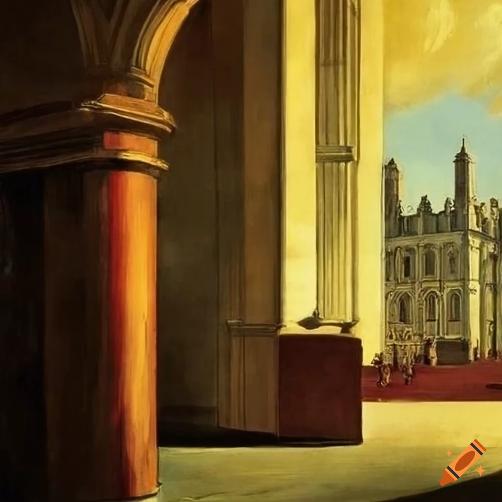 interior of a college depicted by Giorgio de Chirico