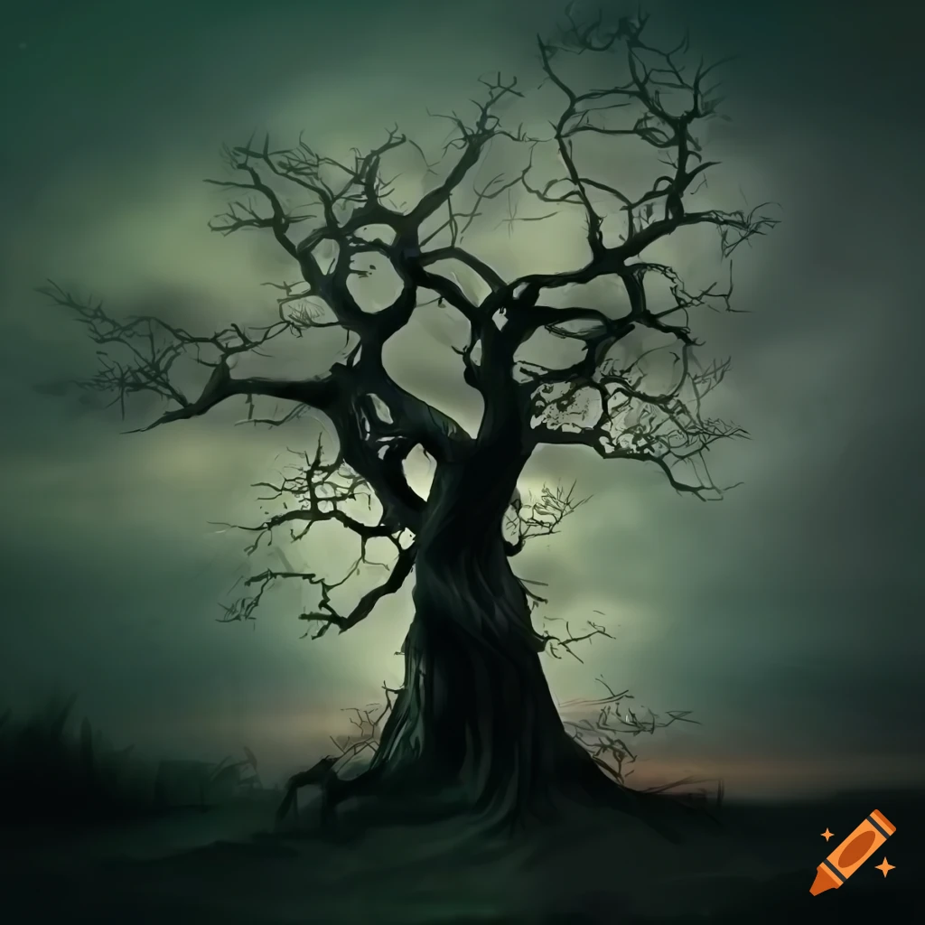 image of a spooky old tree