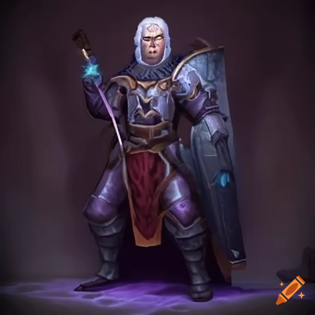 Artwork of a male twilight cleric with unique appearance on Craiyon