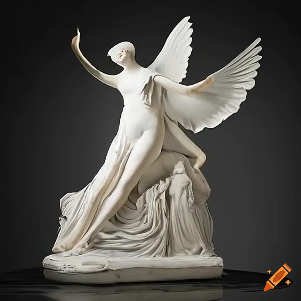 Sculpture of a white dove by antonio canova