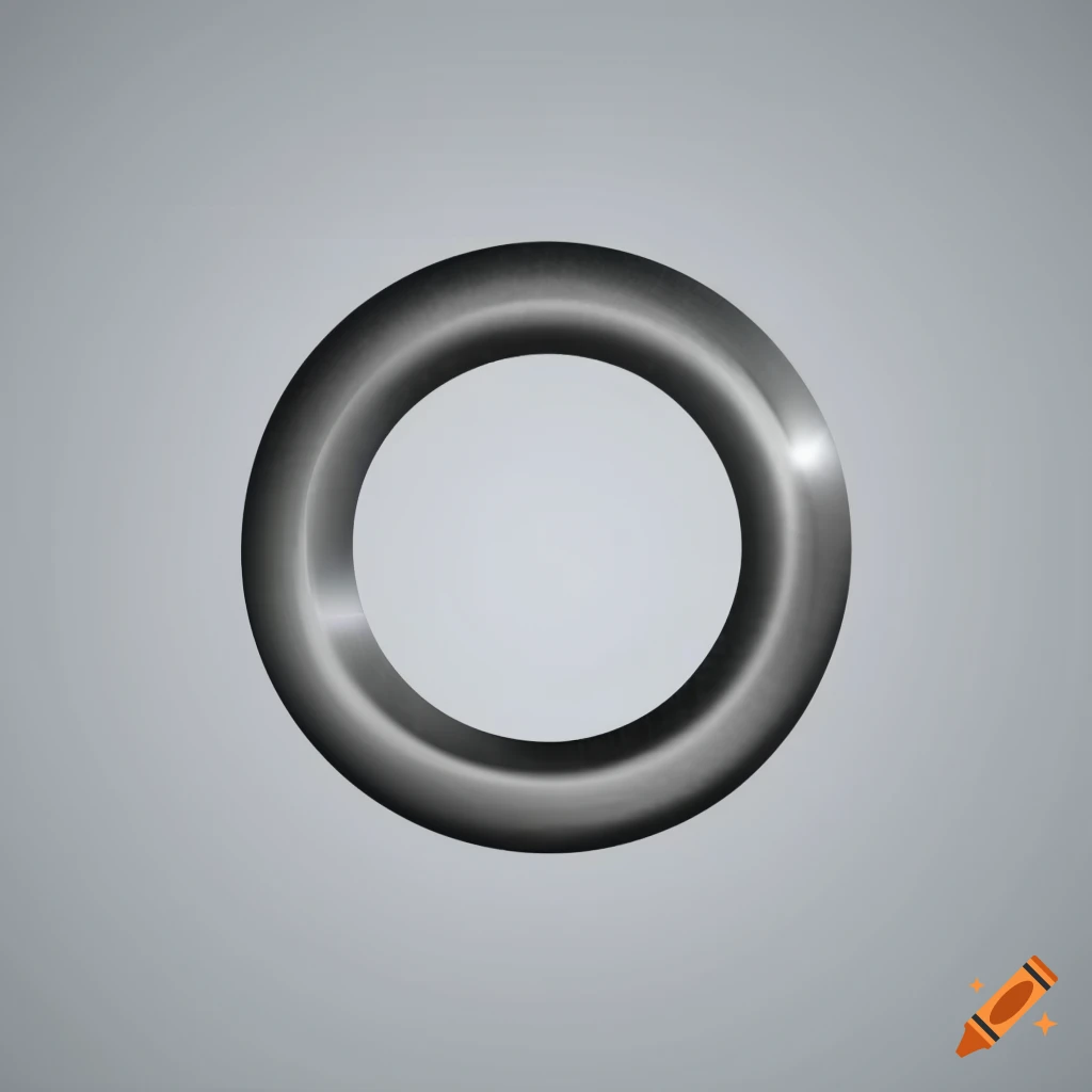 design of a silver circle with an engagement ring