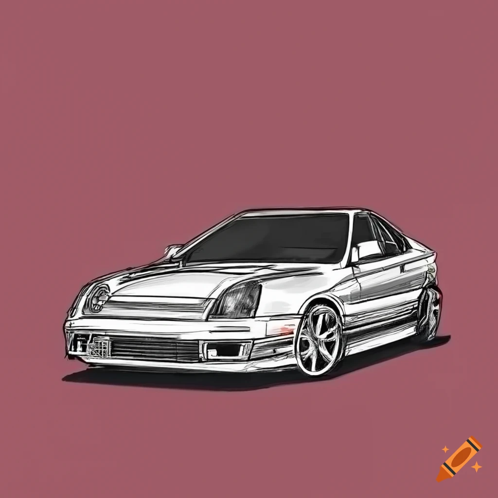 lineart of a Honda Prelude