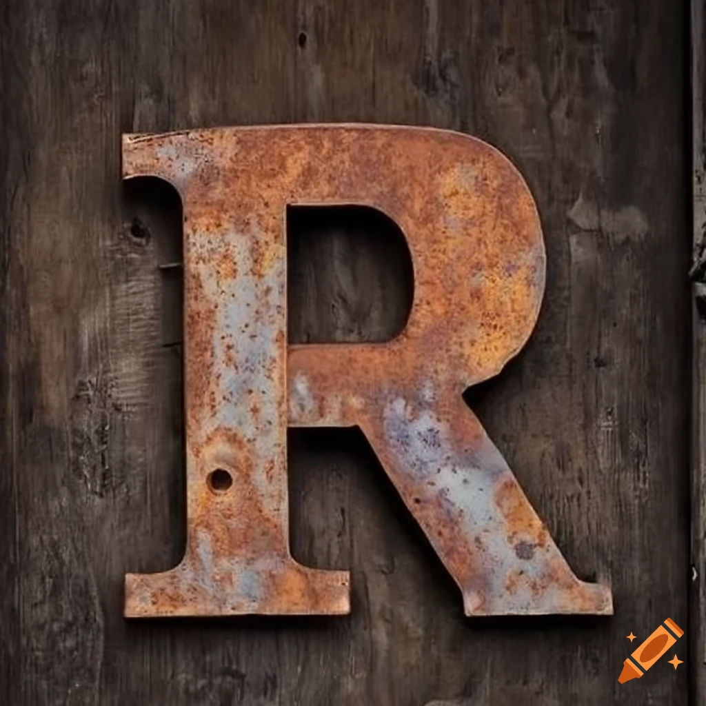 Vintage rusted steel letter a on Craiyon