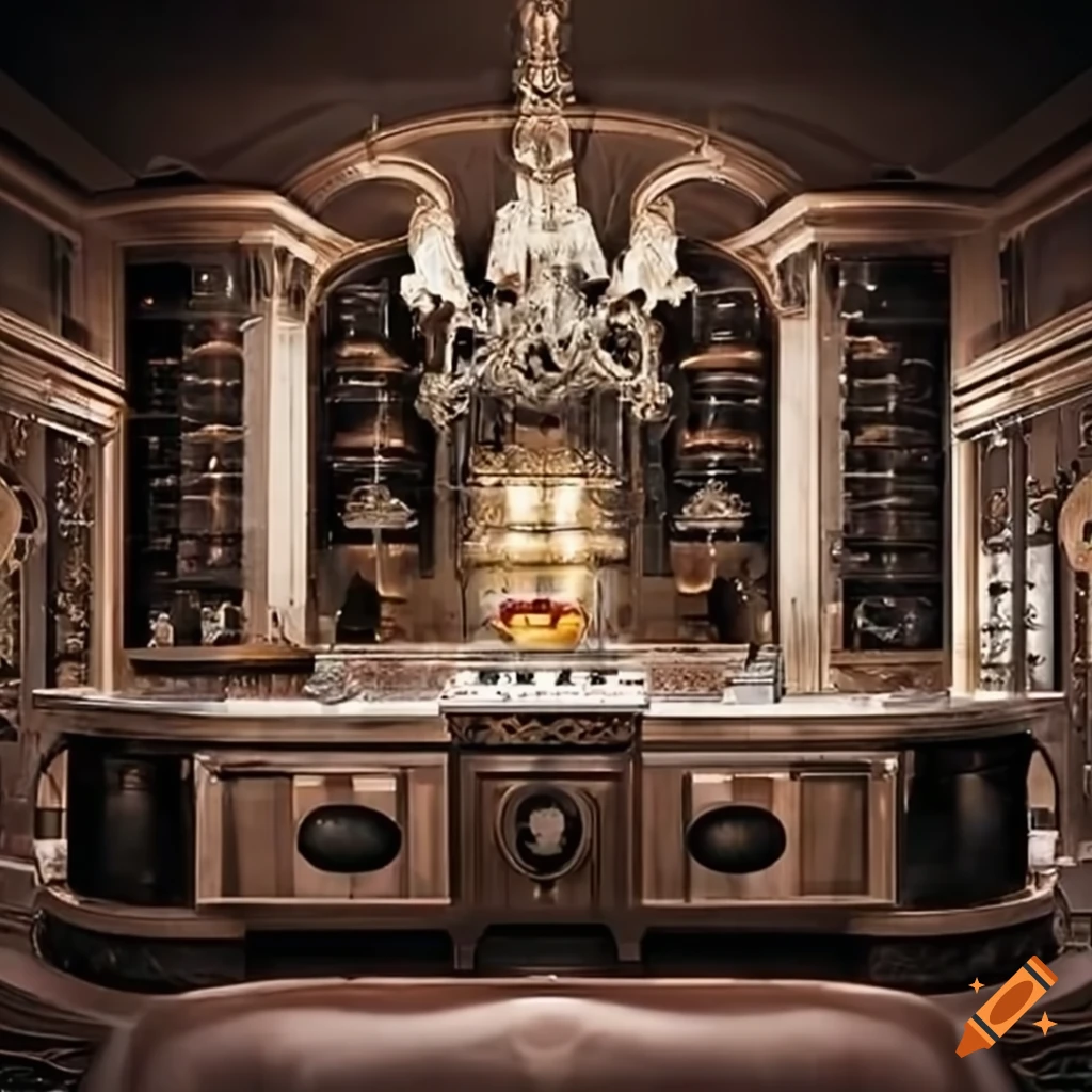 Luxurious kitchen with a rock and metal music theme on Craiyon