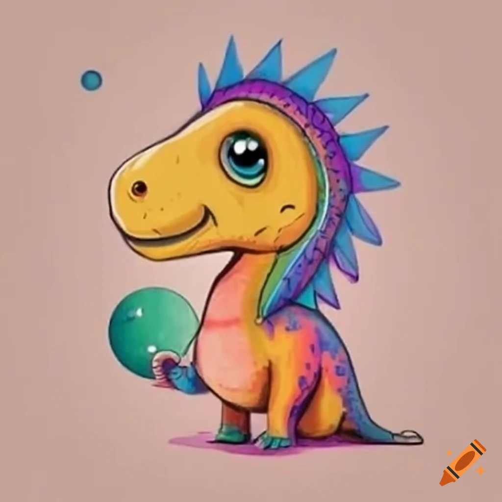 black-and-white-cartoon-of-a-dinosaur-in-space