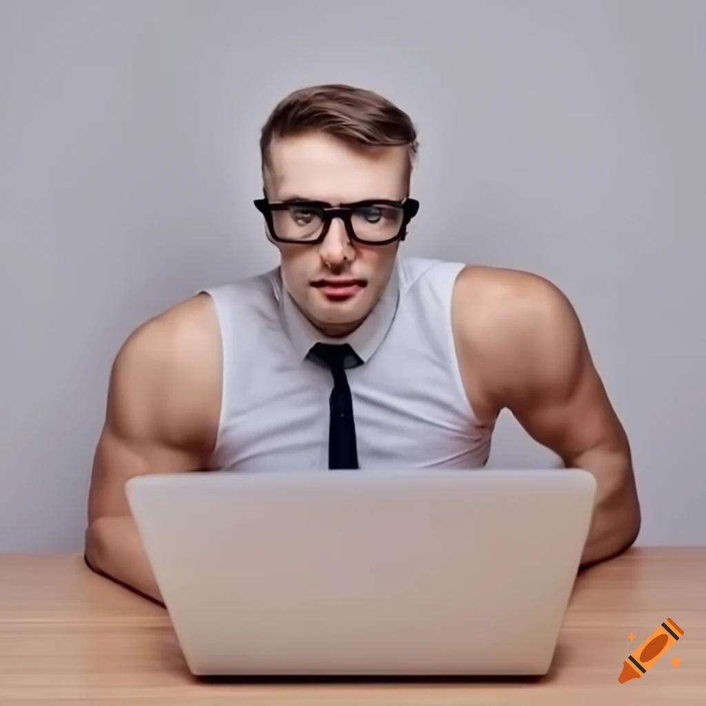 computer person wearing glasses