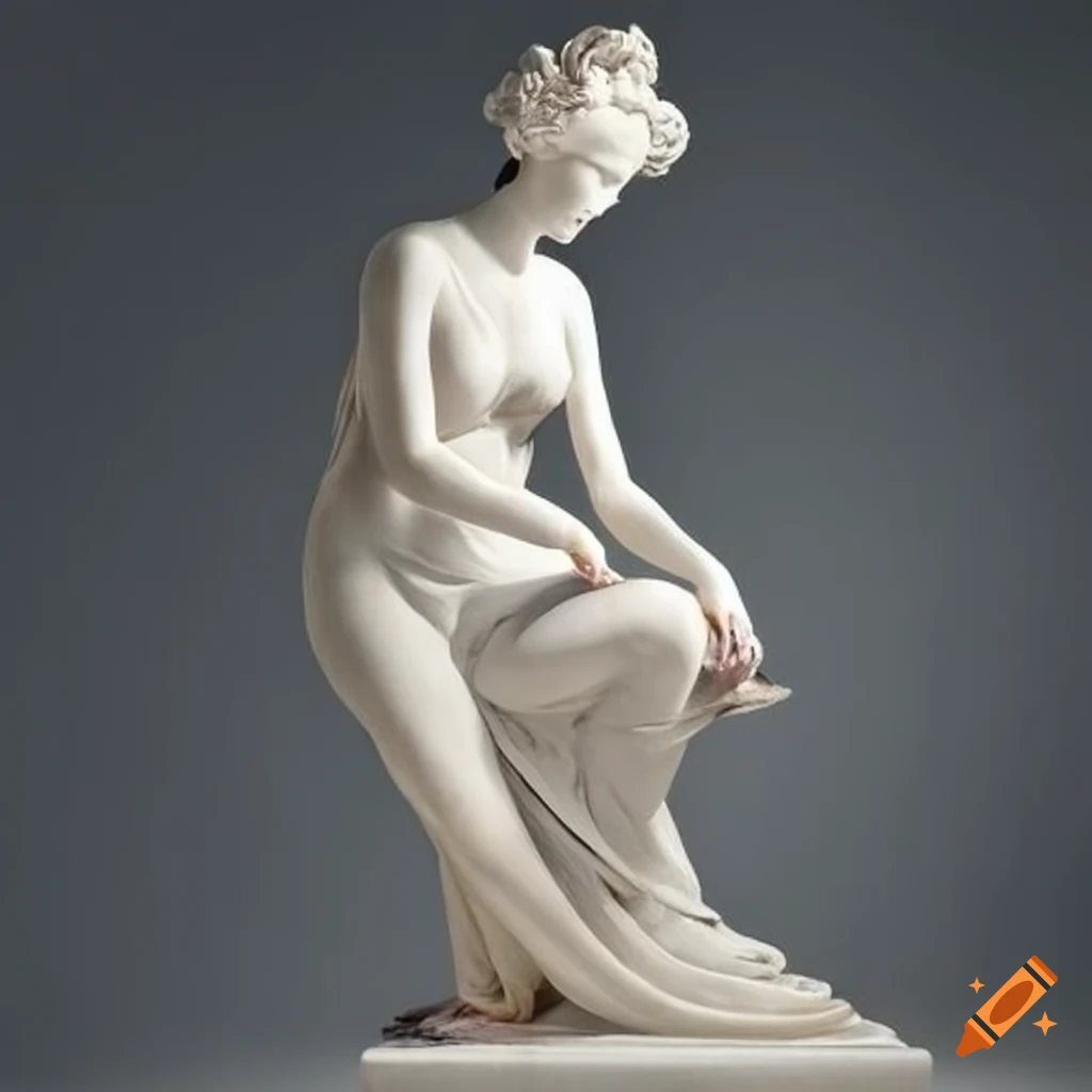 white doves woman sculpture by Antonio Canova