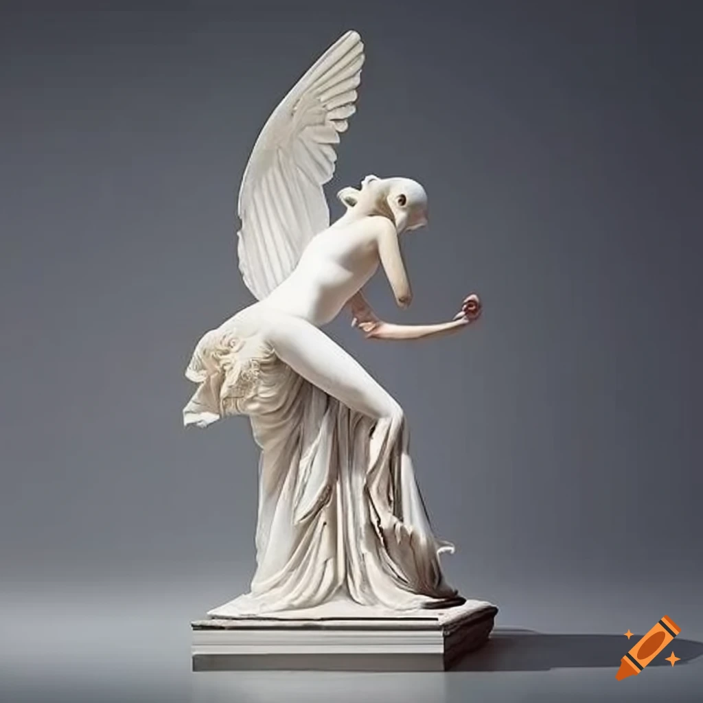 Sculpture of antonio canova's white dove on Craiyon