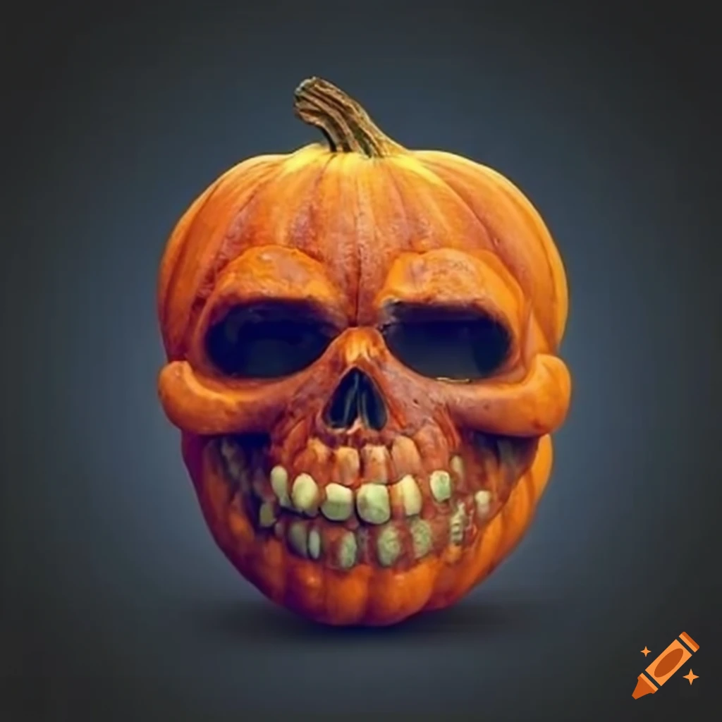 skull-faced pumpkin