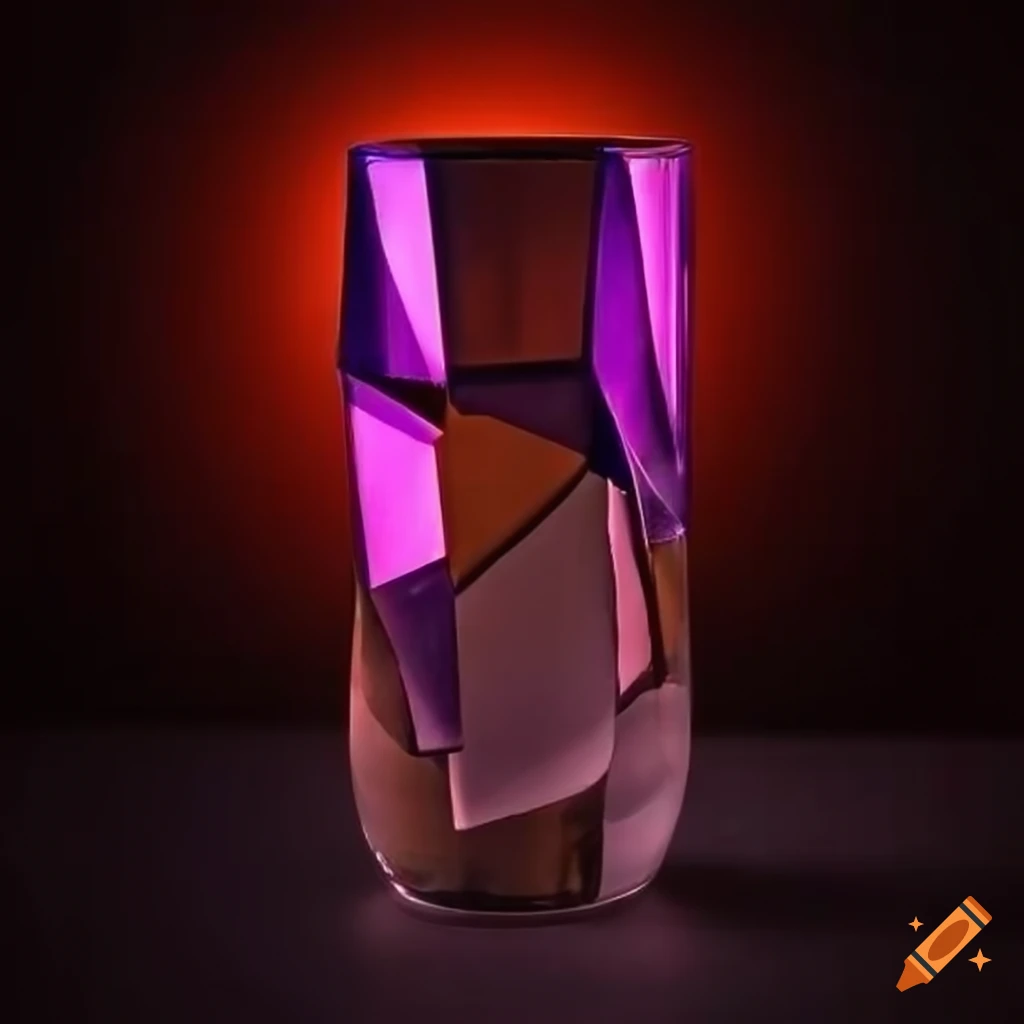 Dramatic Lighting On A Cubist Glass Vase On Craiyon
