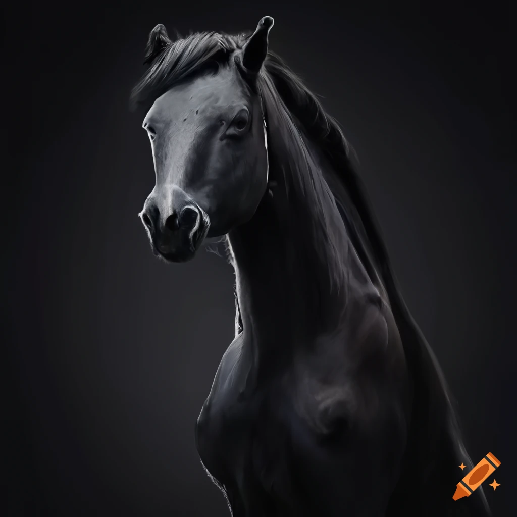 image of a black horse rearing