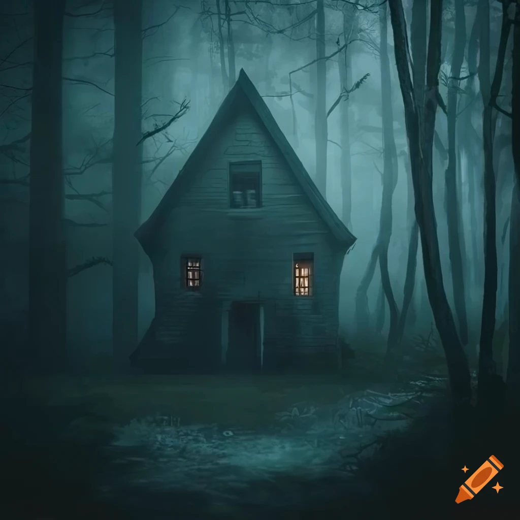 Image Of A Mysterious Dark Forest House On Craiyon