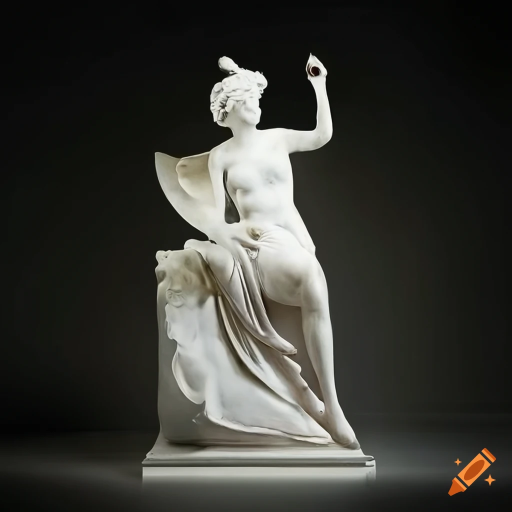 sculpture of a sitting white dove by Antonio Canova