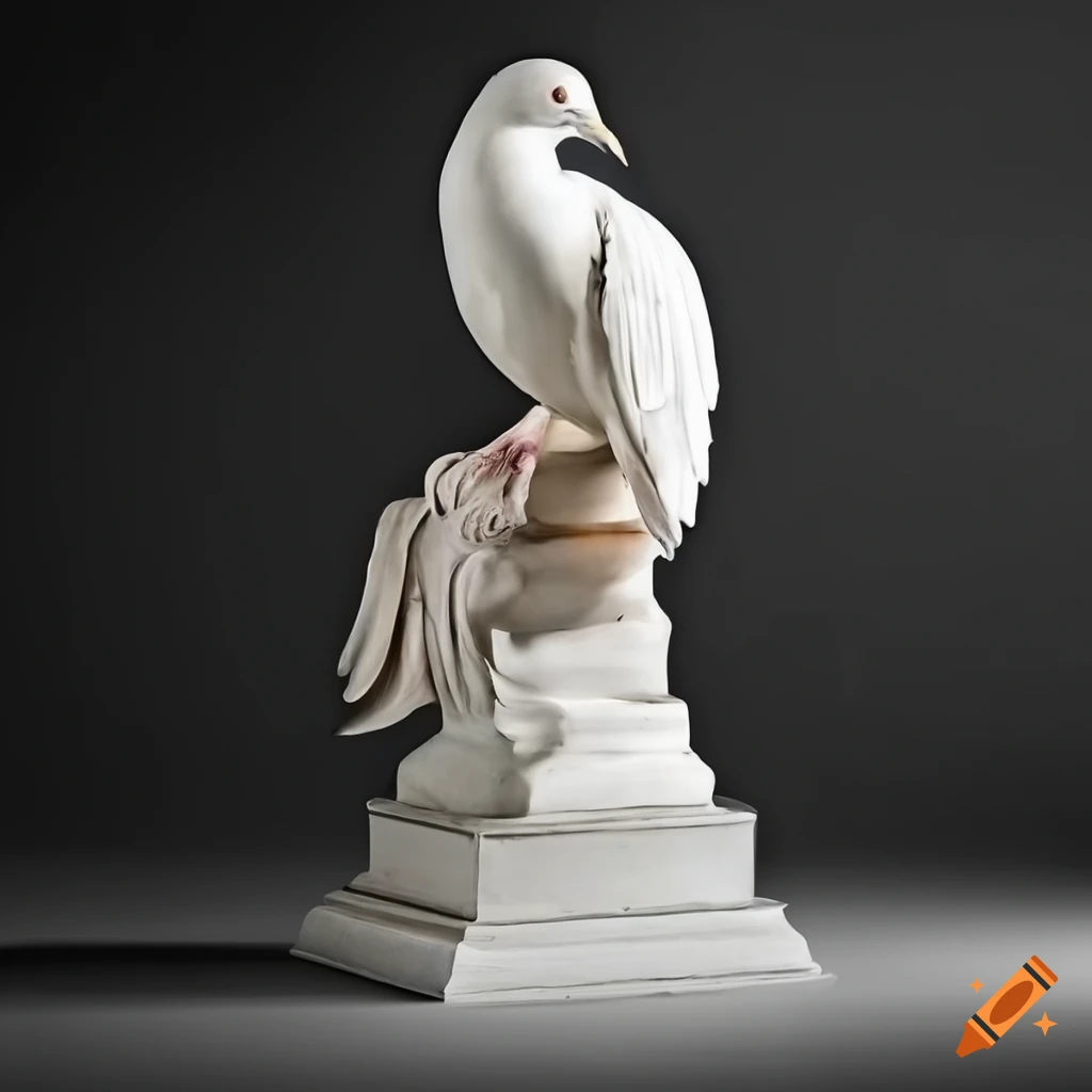 Roman style duck bust statue with splintering effect on Craiyon