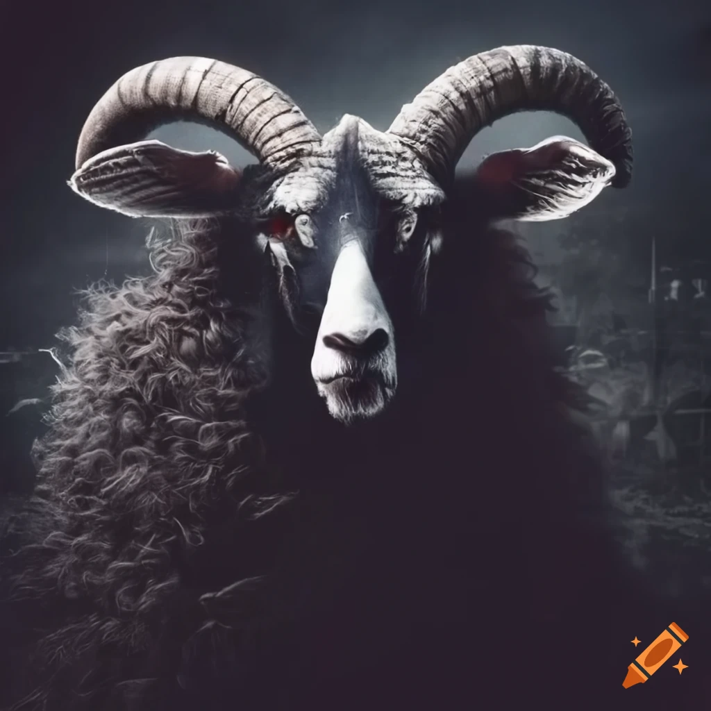 evil black sheep on a field album cover