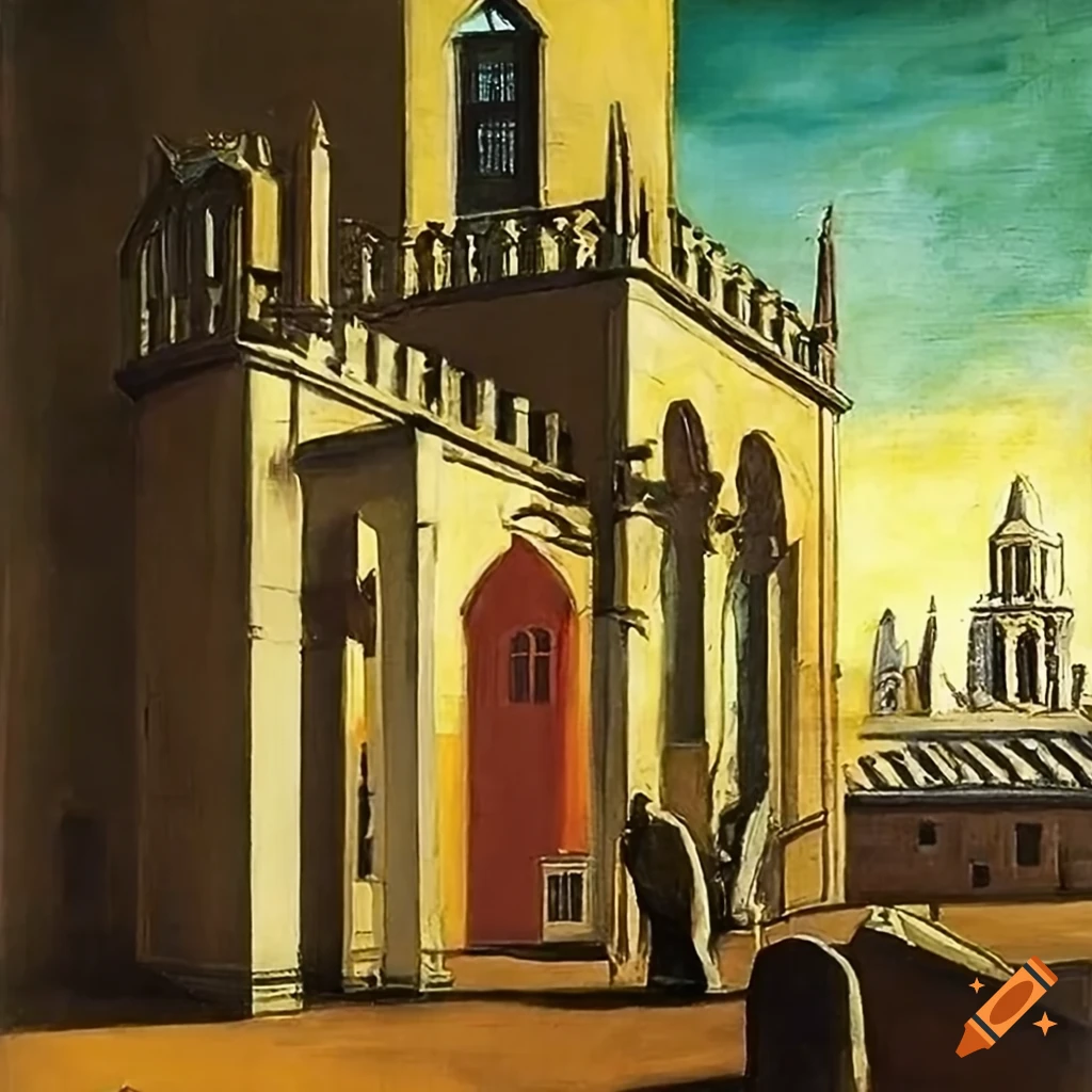 de chirico's worcester college cloister painting