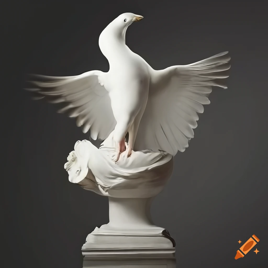 Sculpture of a white dove by antonio canova on Craiyon