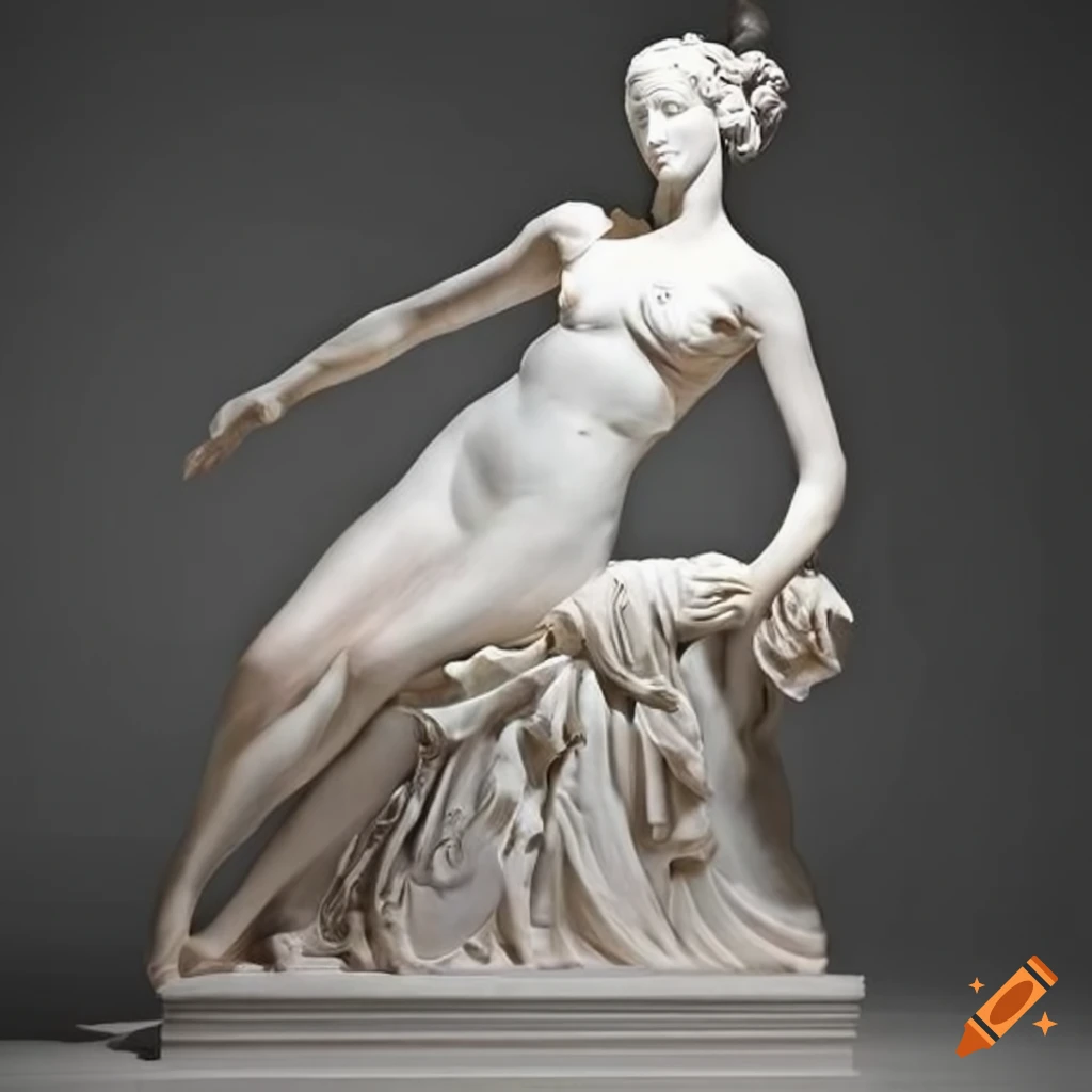white sculpture of a laying figure