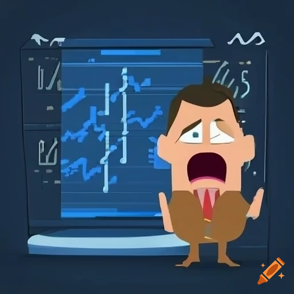 Frustrated trader struggling with predicting bitcoin price on Craiyon