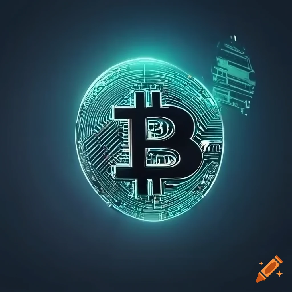 2D game asset of a futuristic flying bitcoin