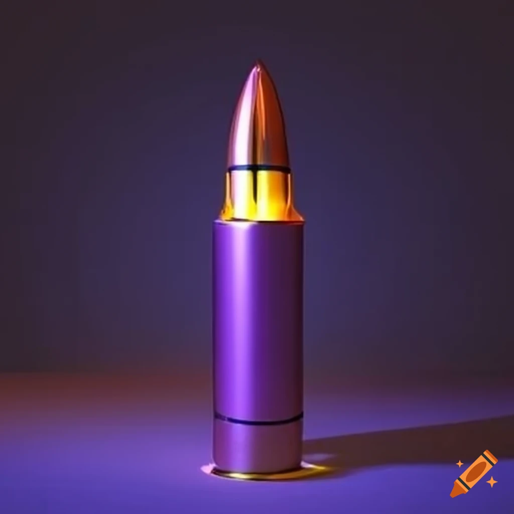 Glowing bullet on black background