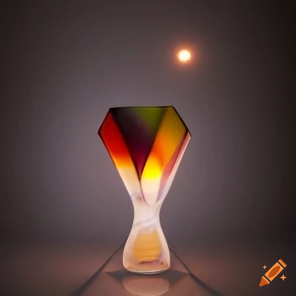 cubist glass vase with dramatic lighting