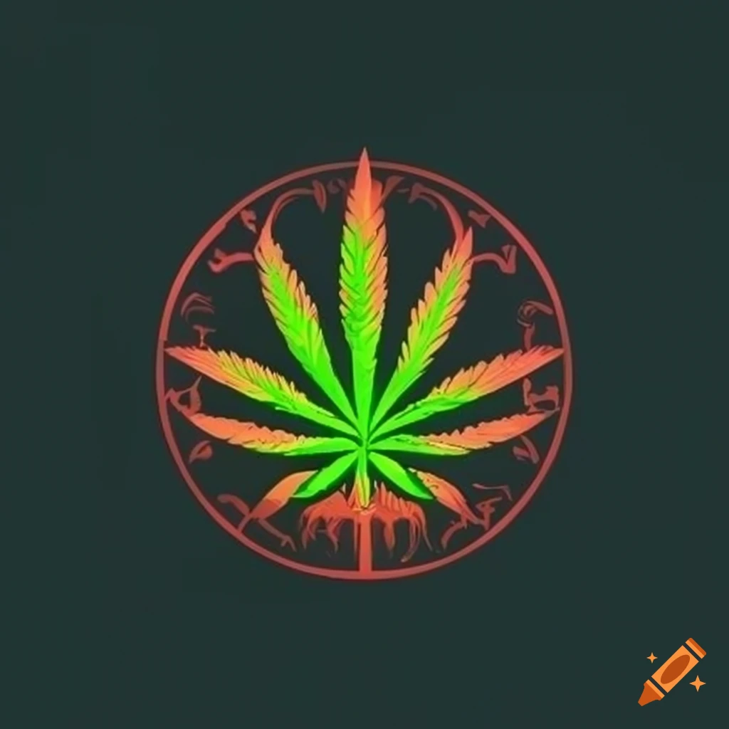 Unique playful cannabis logo design on Craiyon