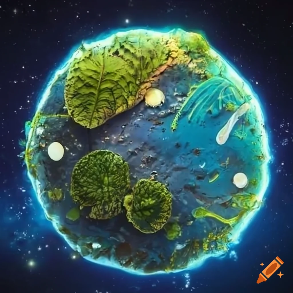 Space plants illustration on Craiyon