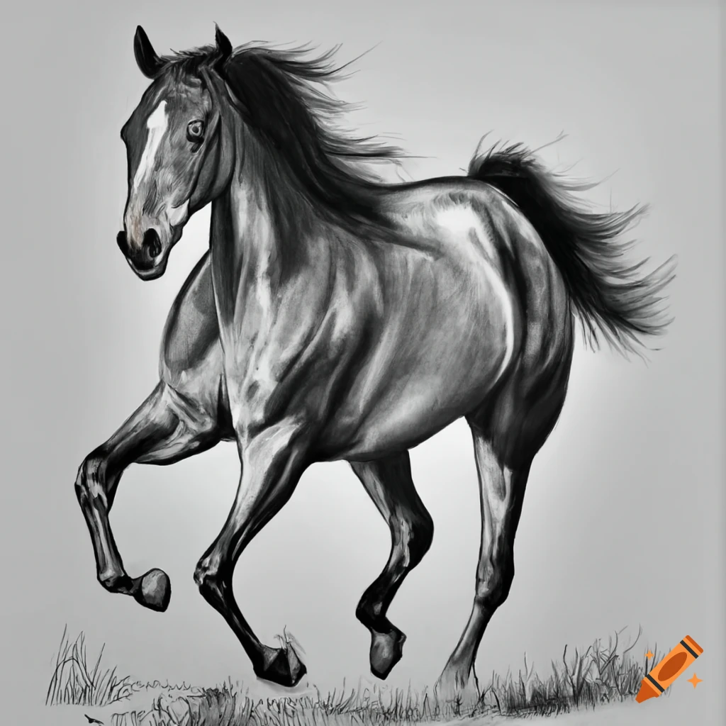 Running Horse Drawing | Art of Horses