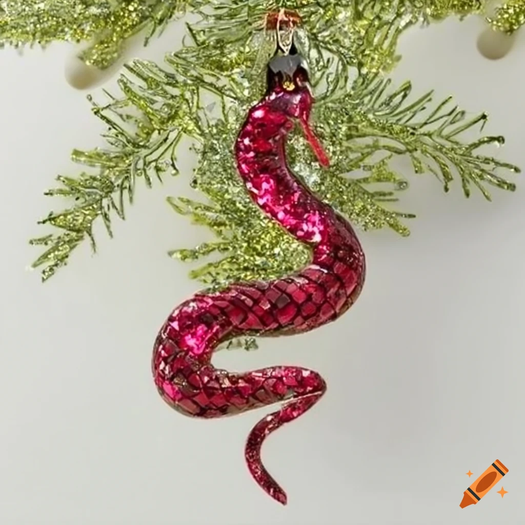 glittery snake-shaped Christmas ornament