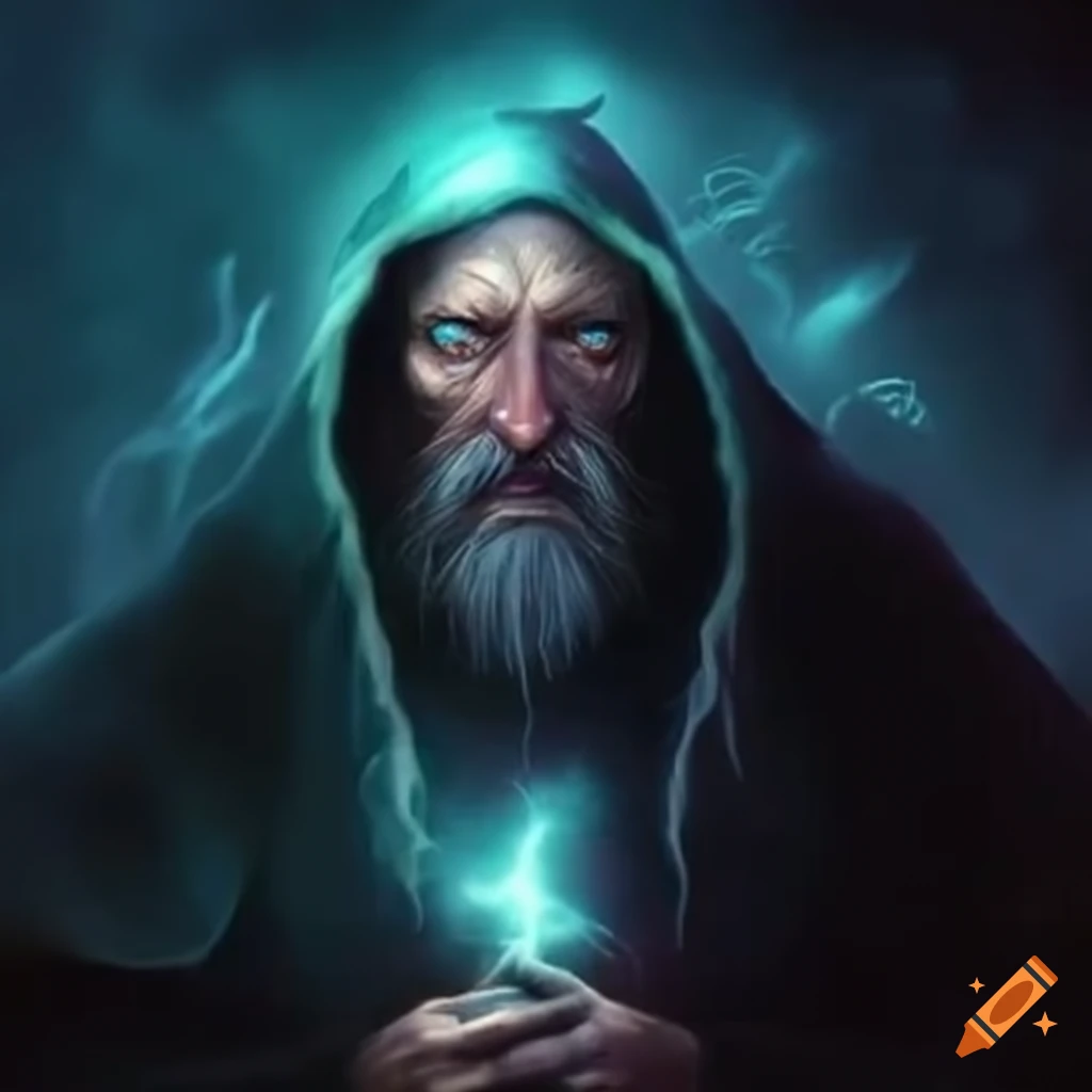 image of an ancient wizard casting spells