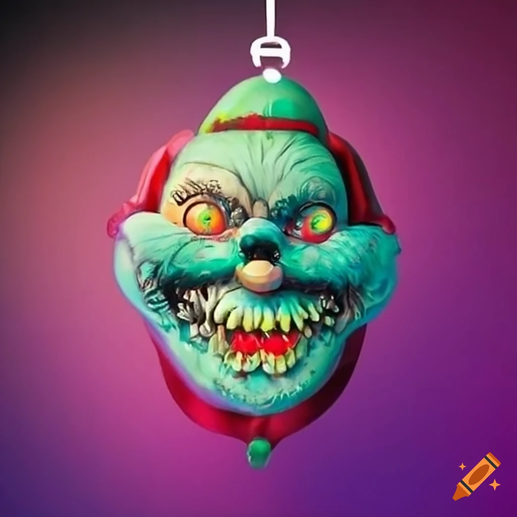 scary sci-fi Santa Claus Christmas ornament