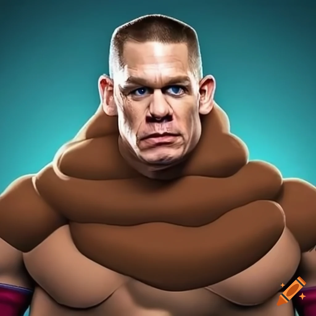 John Cena dressed as poop emoji
