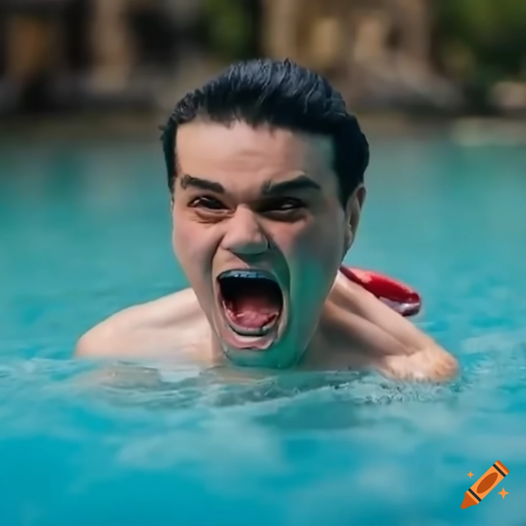 funny image of Ben Shapiro acting dramatic in a waterpark