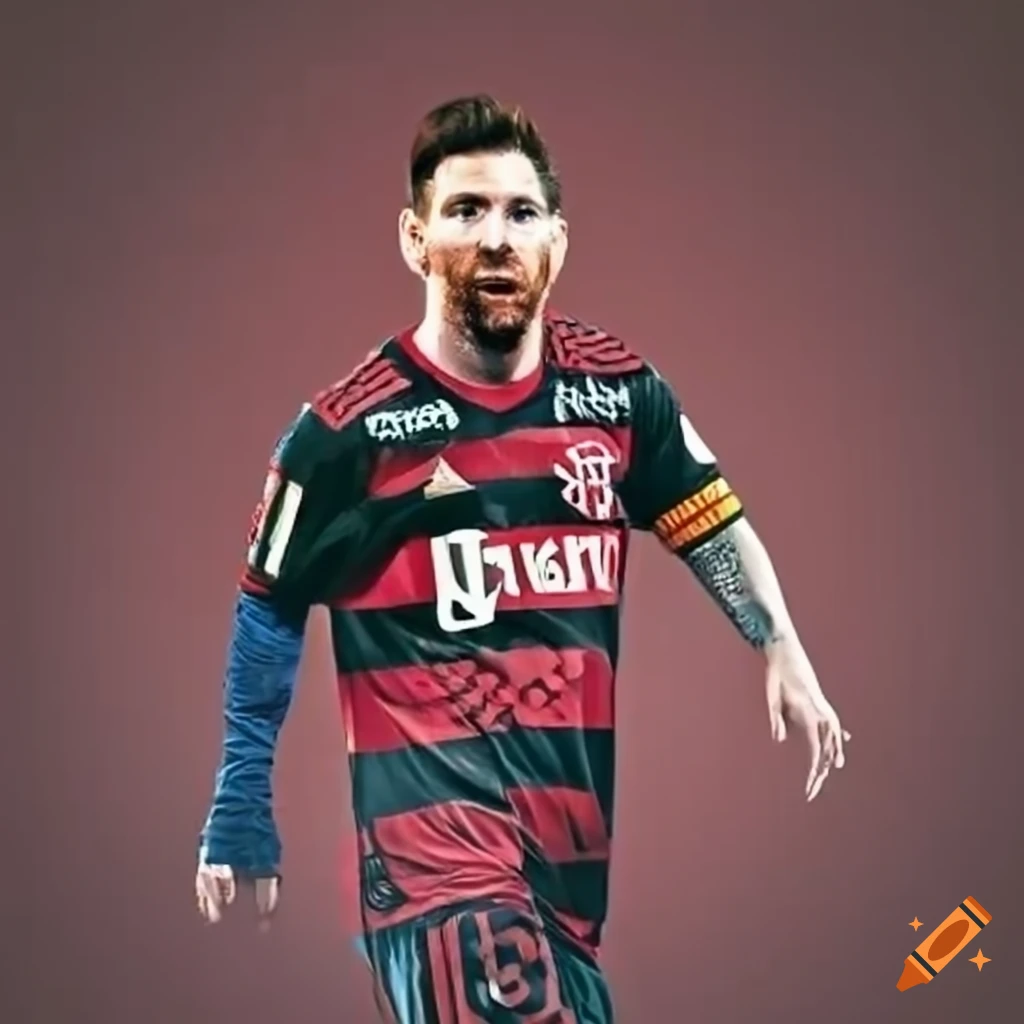 An image depicting lionel messi wearing the river plate jersey with a  9/12 sign, referencing the historic copa libertadores final. the image  shows messi standing in the boca juniors stadium, with the