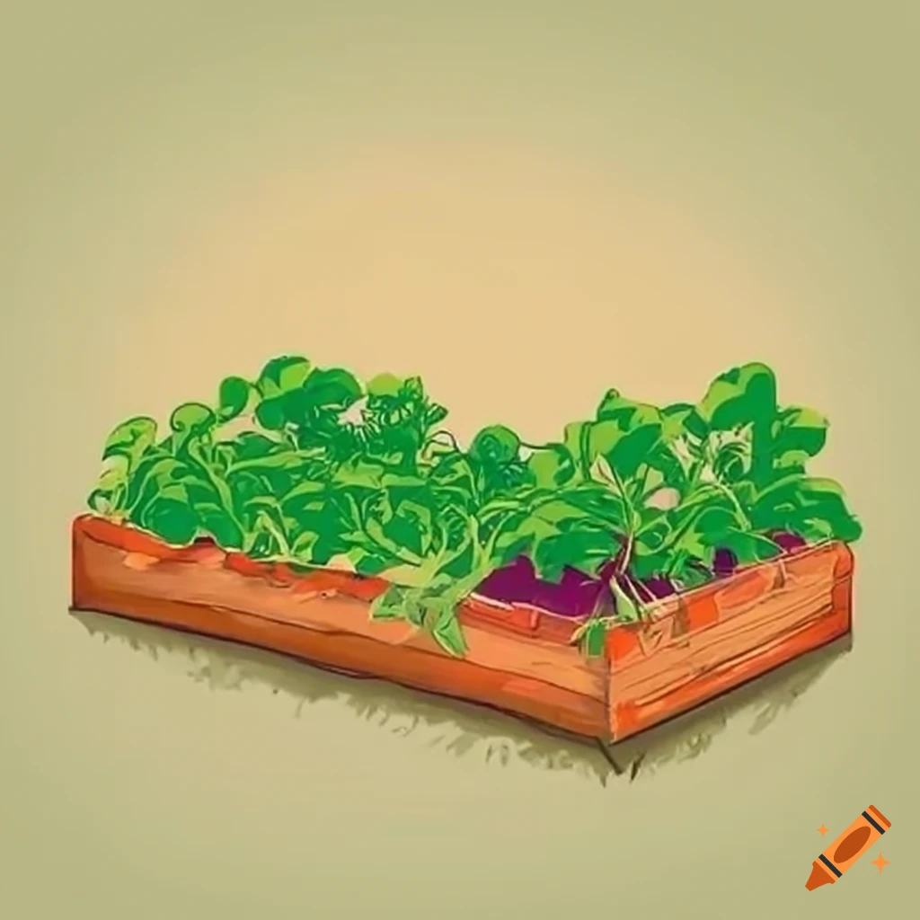 mobile app style raised bed of vegetables ready for harvest